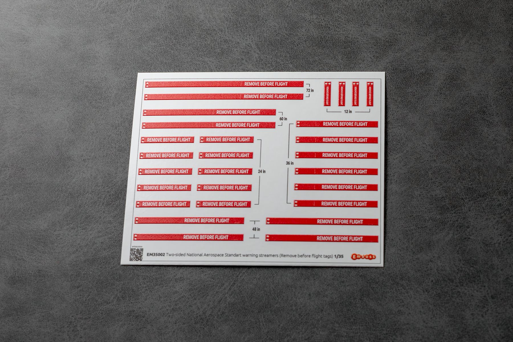 Two - sided National Aerospace Standart warning streamers (Remove before flight streamers) 1/35 (3D decal) - imodeller.store