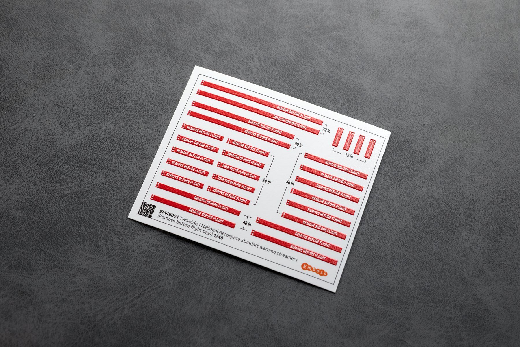 Two - sided National Aerospace Standart warning streamers (Remove before flight tags) 1/48 (3D decal) - imodeller.store