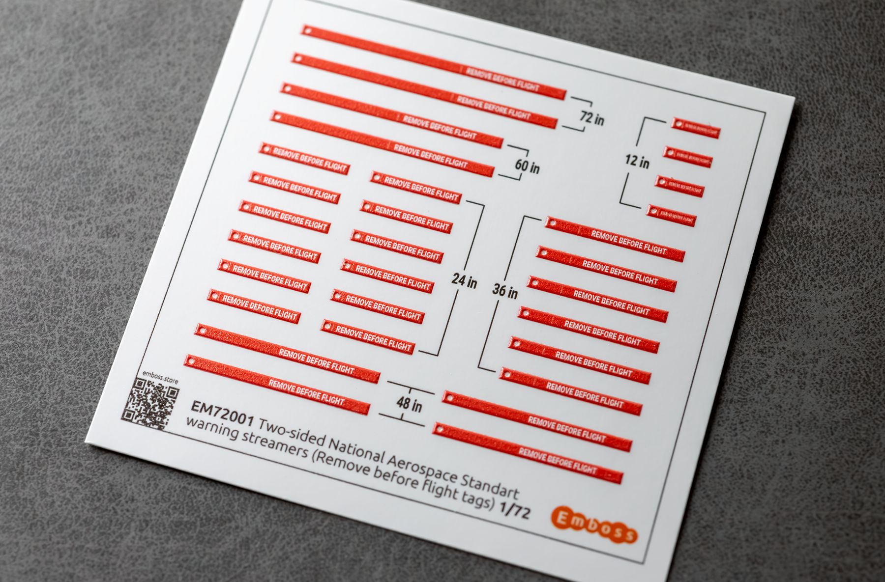 Two - sided National Aerospace Standart warning streamers (Remove before flight tags) 1/72 (3D decal) - imodeller.store