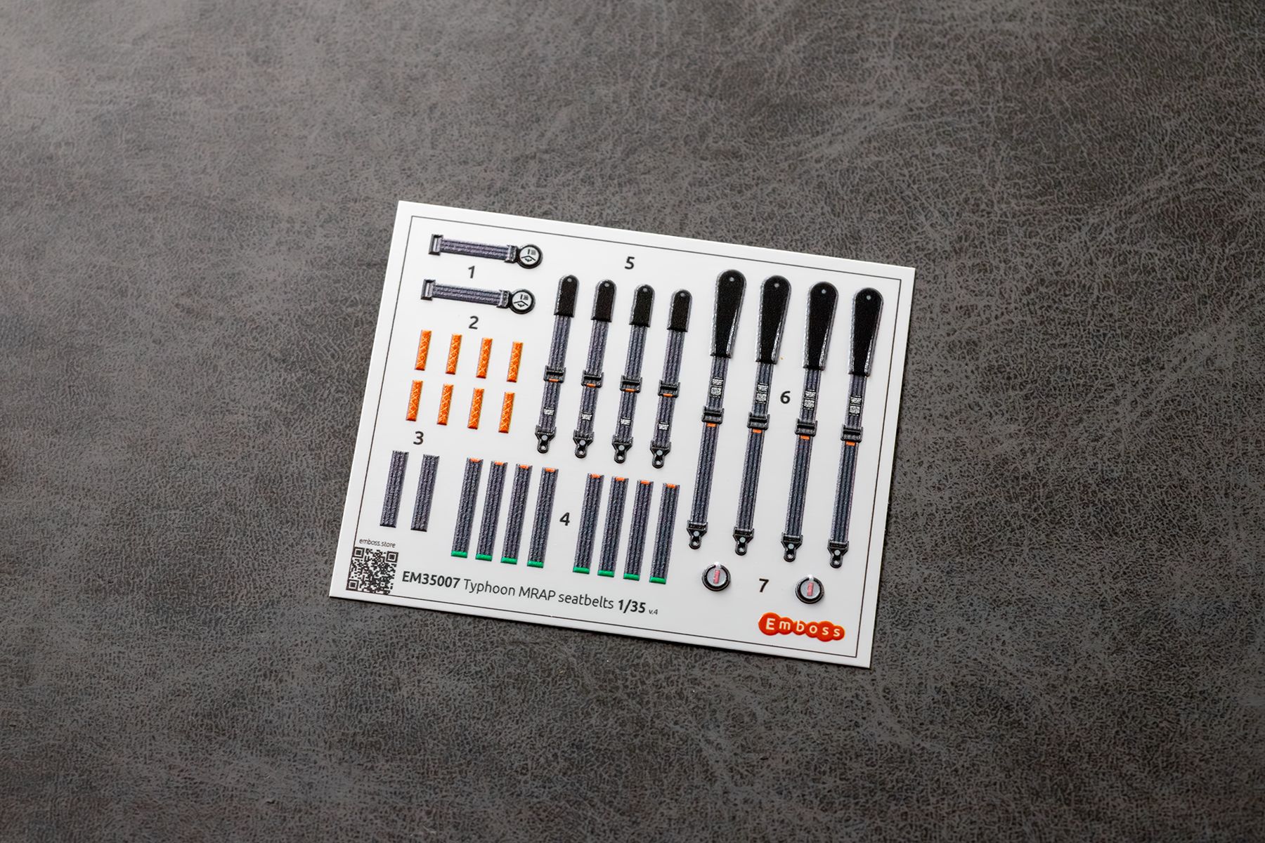 Typhoon MRAP family seatbelts for two seats 1/35 (3D decal) - imodeller.store