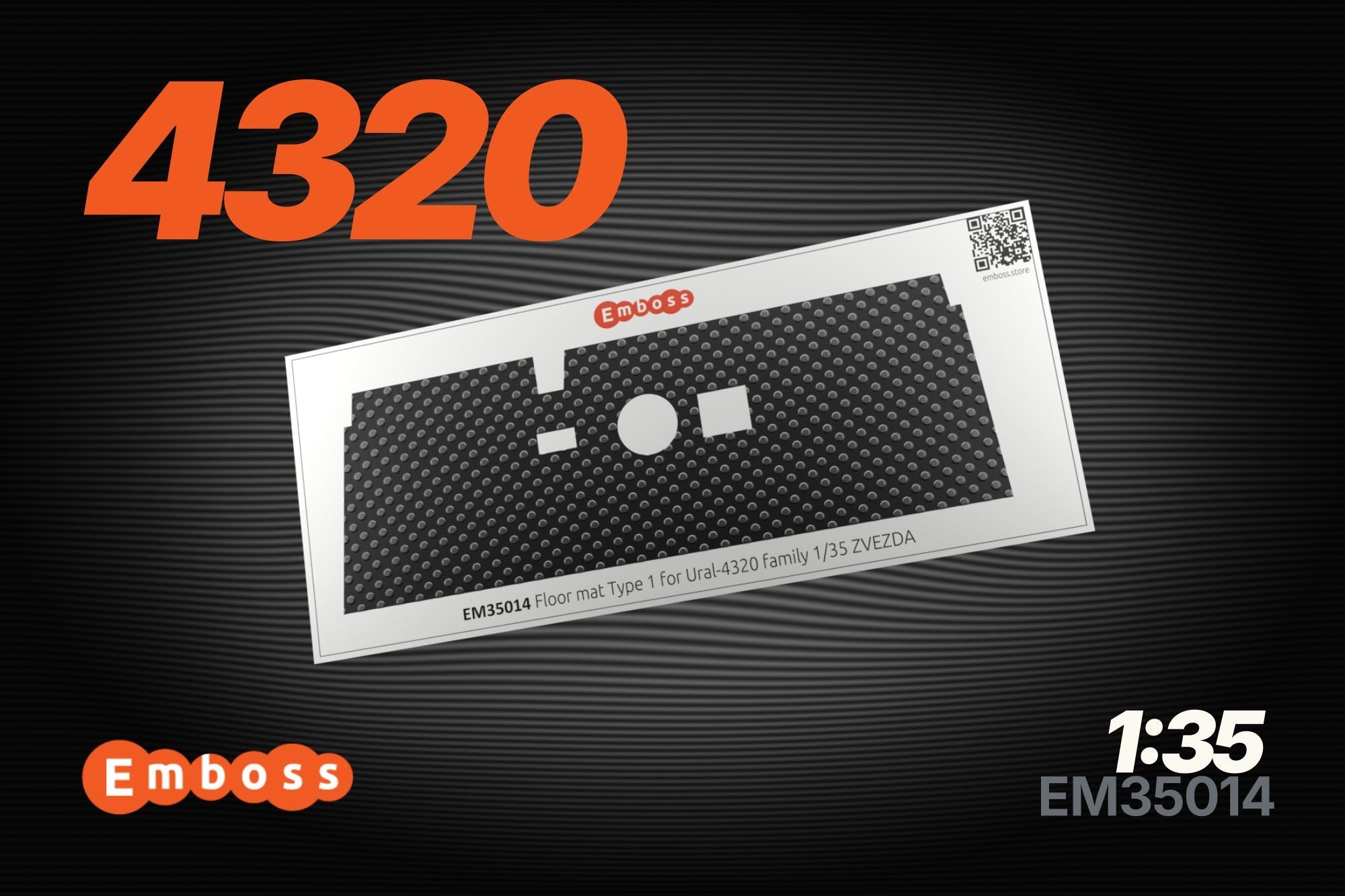 Ural - 4320 floor mat Type 1 (Circles pattern) for Zvezda 3654 1/35 (3D decal) - imodeller.store