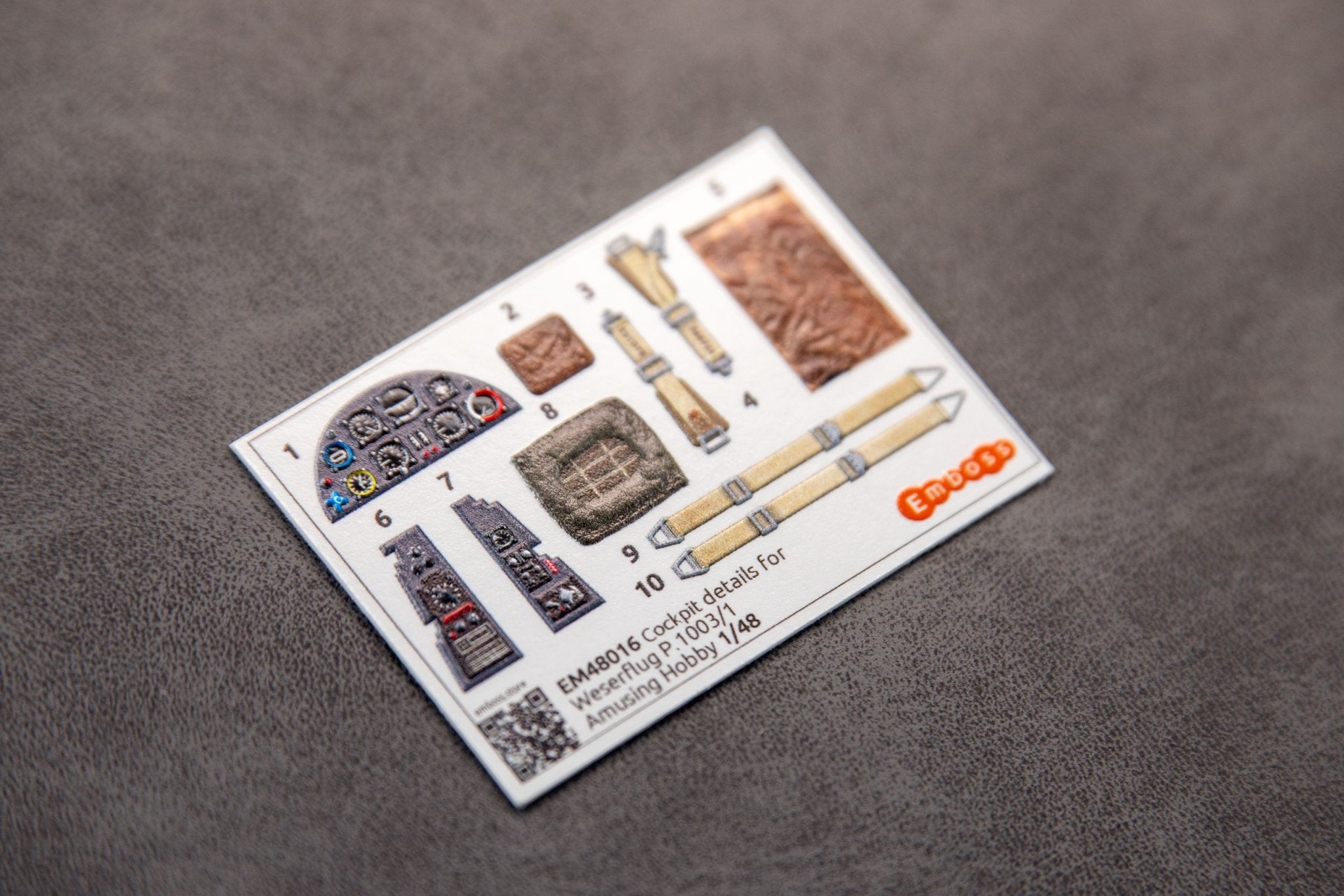 Weserflug P.1003 cockpit details set for Amusing Hobby 48A002 1/48 (3D decal) - imodeller.store