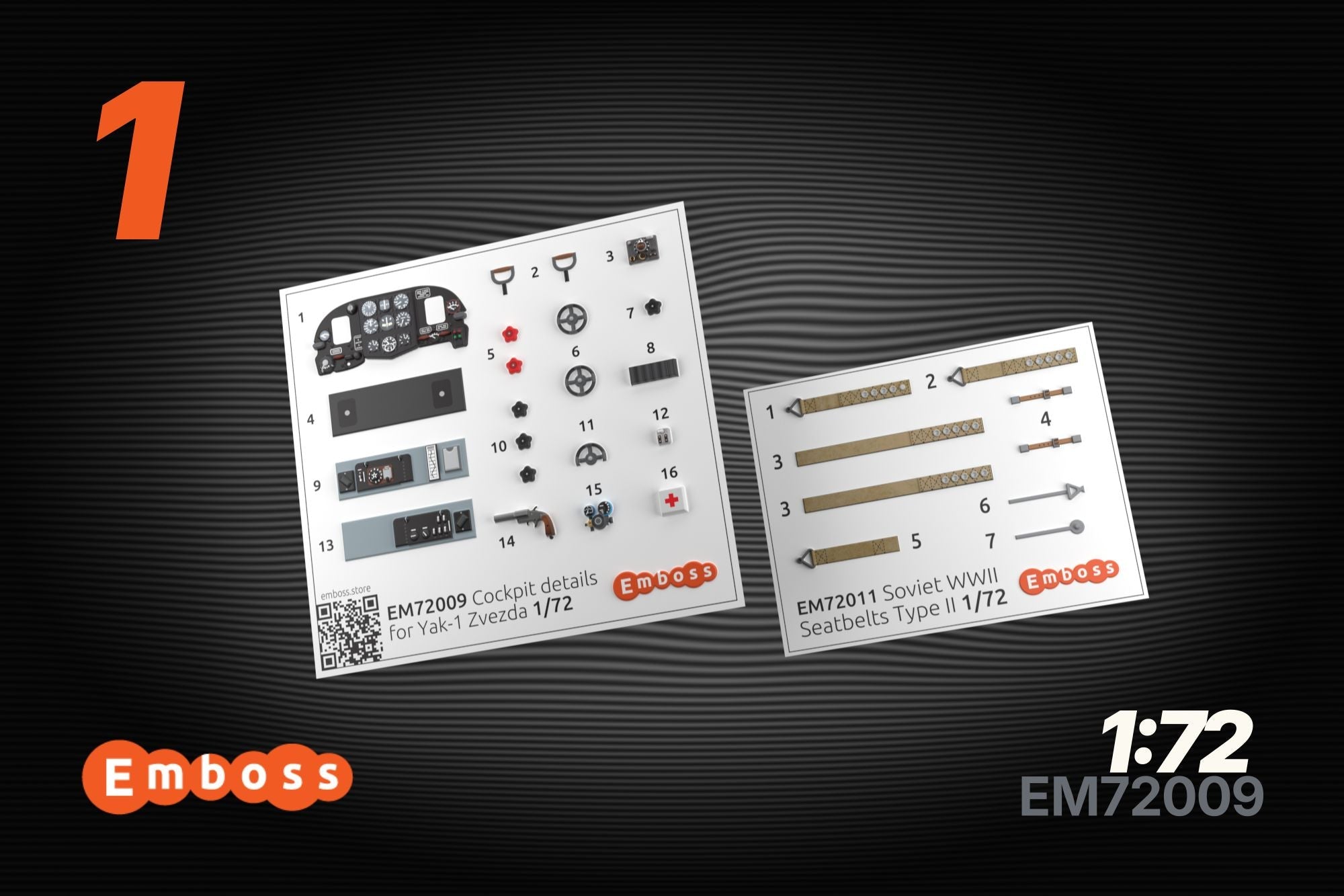 Yak - 1 Cockpit details for Zvezda 7327 1/72 (3D decal) - imodeller.store
