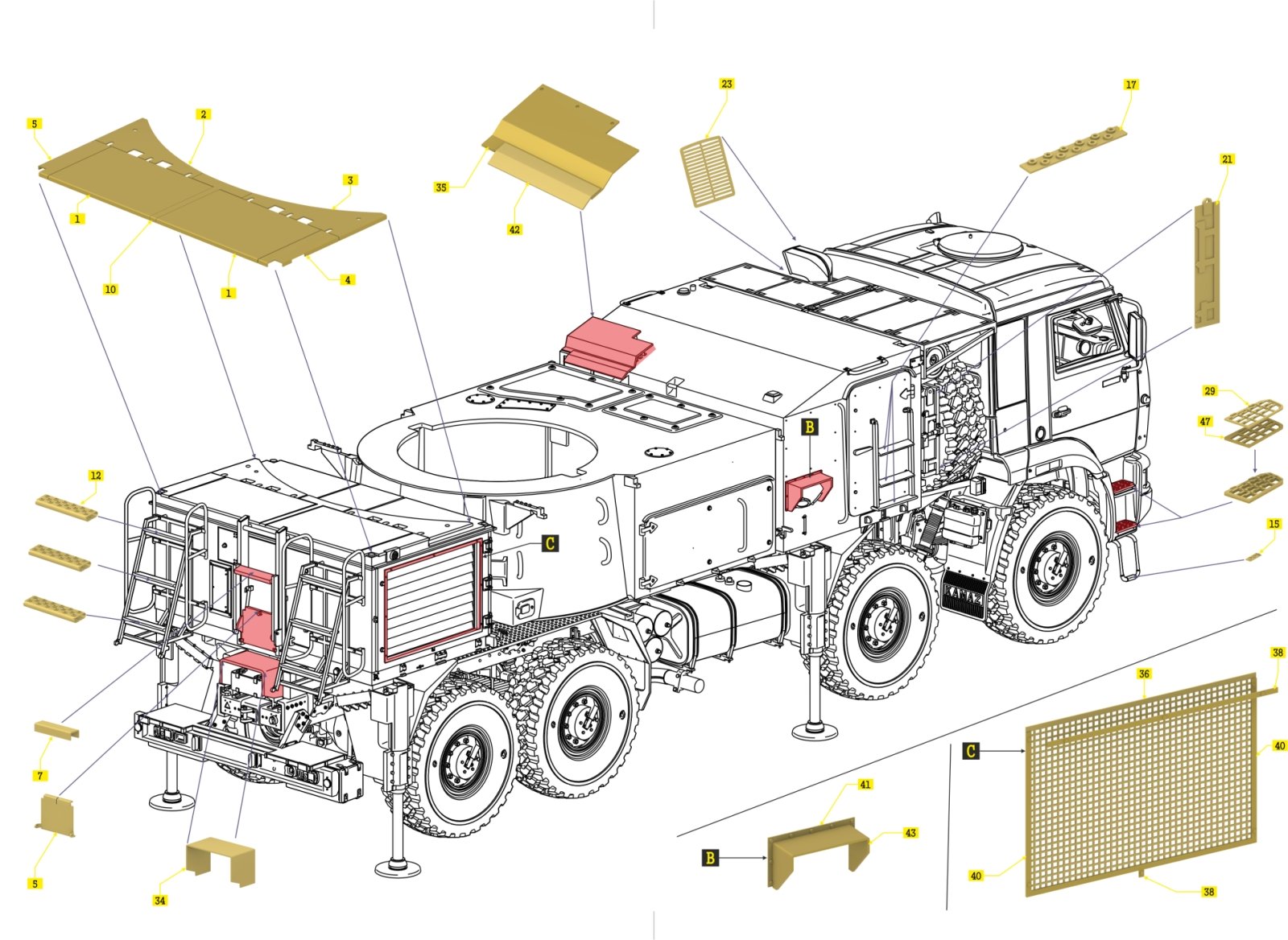 F72229 1:72 Set of Detailing ZRPK PAPIR-C1 (FTD, Zvezda) - imodeller.store