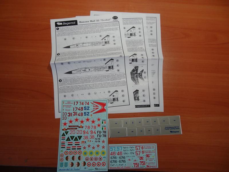 Mikoyan MiG-25 1.72 (decal) - imodeller.store