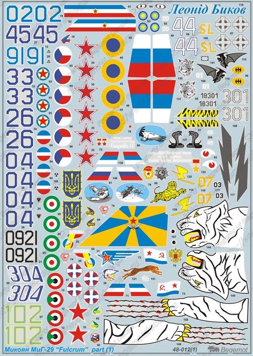 Mikoyan MiG-29 (1) 1.48 (decal) - imodeller.store