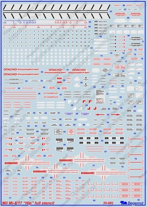 MIL MI-8/17 Technical inscriptions 1.35 (decal) - imodeller.store