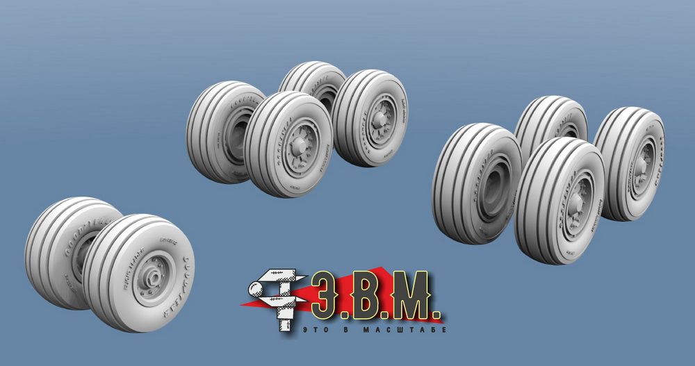 RS144001 Boeing 757-200 chassis wheels (1/144) - imodeller.store