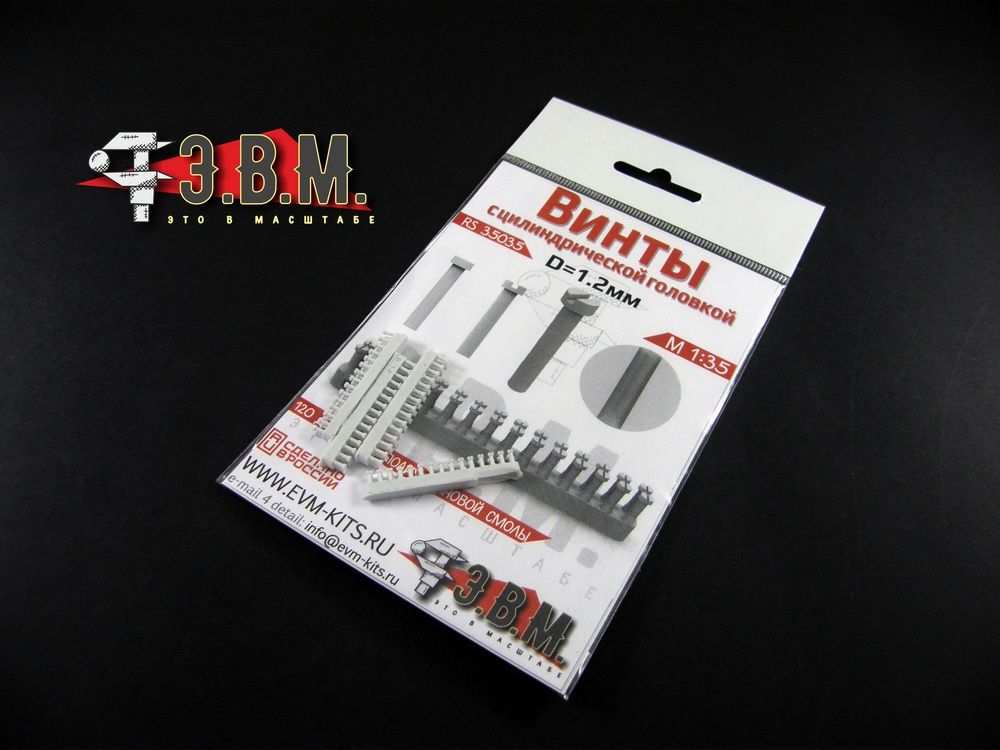 RS35035 screw with a cylindrical head d = 1.2 mm - imodeller.store