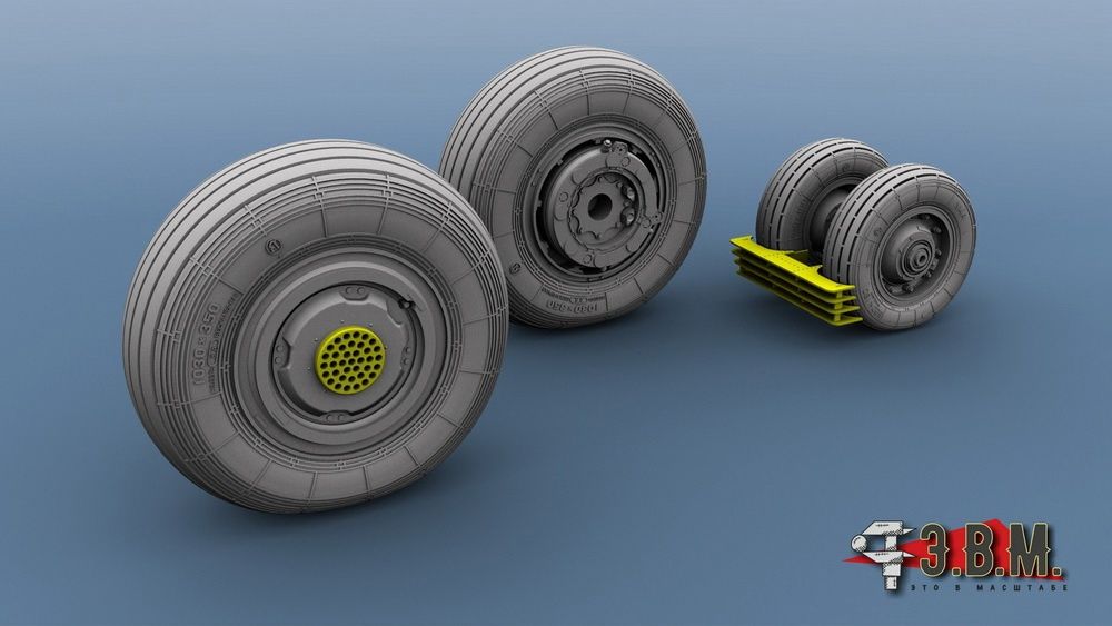 RS48014 Chassis wheels for the Su-33 aircraft model (1:48) - imodeller.store