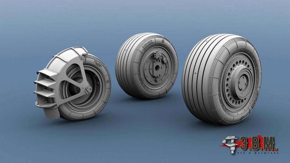 RS48019 Chassis wheels for a model of the Su-25 M1: 48 aircraft - imodeller.store