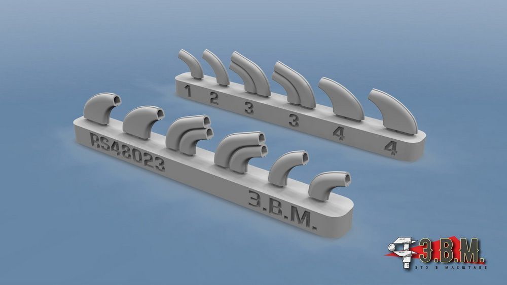 RS48023 Yak-9 exhaust nozzles (1:48) - imodeller.store