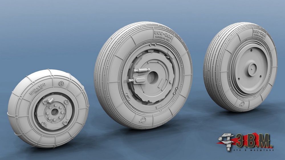 RS48025 Chassis wheels for the MiG-21 aircraft model (late version) - imodeller.store