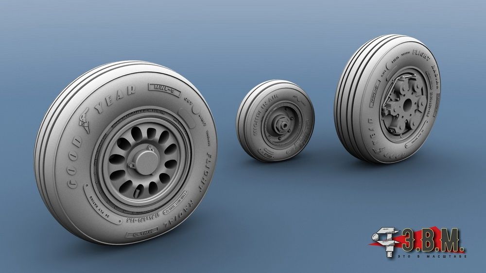 RS48035 Chassis wheels for a model of the F-16C/D/E/F BLOCK 40/50/60/SUFA (1:48) - imodeller.store