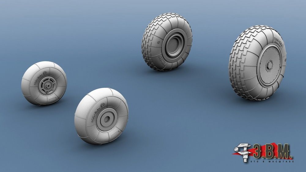 RS48037 Chassis wheels for Mi-4 helicopter model (1:48) - imodeller.store