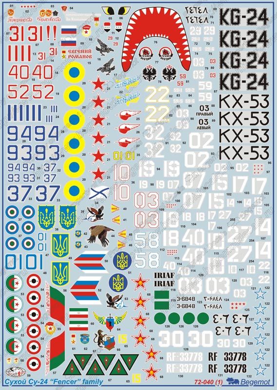 Sukhoi Su-24 Family 1.72 (Decal) - imodeller.store